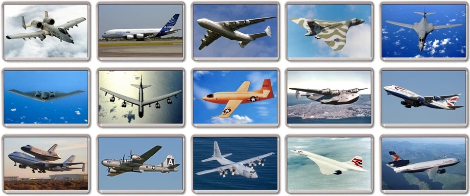 FRIDGE MAGNET - ICONIC AIRCRAFT (Various Designs) - Large Plane Airplane