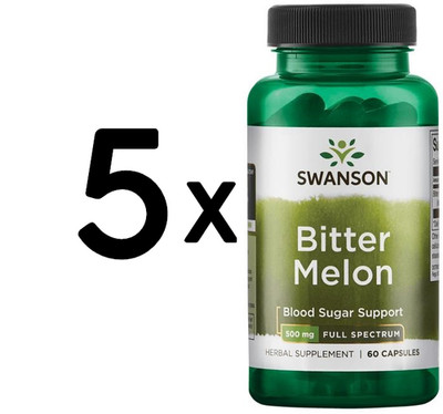 5 x Swanson Full Spectrum Bitter Melon, 500mg - 60 caps (186,60 EUR/kg)