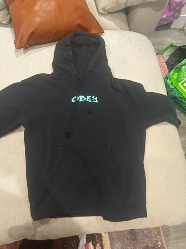 OBEY Men’s Black Pullover Hoodie Drawstring Fleece Graphic Logo Pocket M
