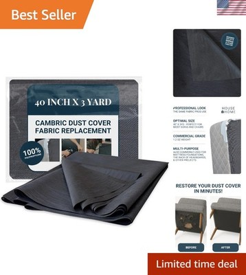 40 Inch x 3 Yard Upholstery Black Cambric Dust Cover Fabric Replacement for S...
