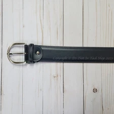 Tailored Sportsman Leather Contrast Belt - Navy/Silver