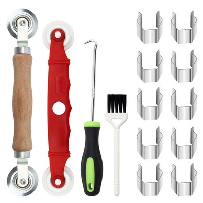 Window Screen Repair Kit Mesh Screen Spline Roller Repair Tools Kit with Scre...