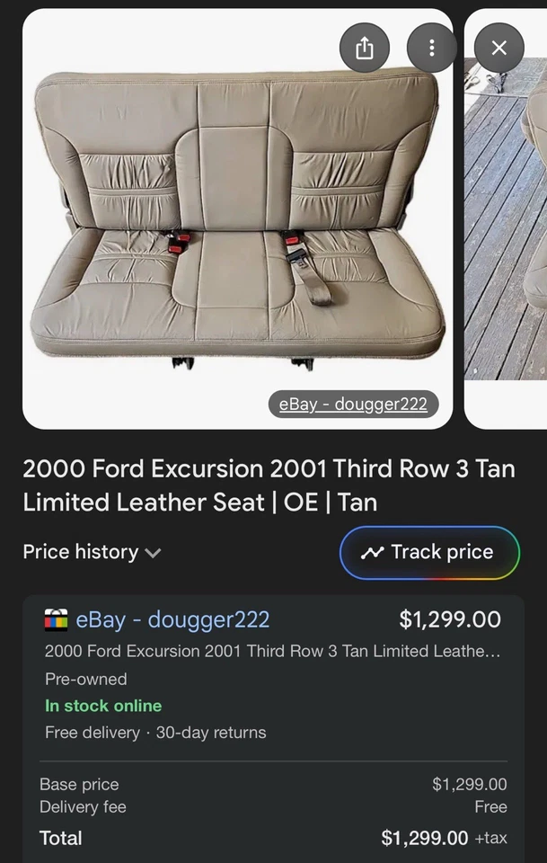 Ford Excursion 1997-2002 tercera fila de asientos excelente estado envío gratuito Foto 3 de 3