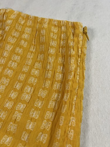 Urban Outfitters Yellow Butterfly Skirt Crinkle Midi S Pull On Y2K Boho New - Picture 2 of 14