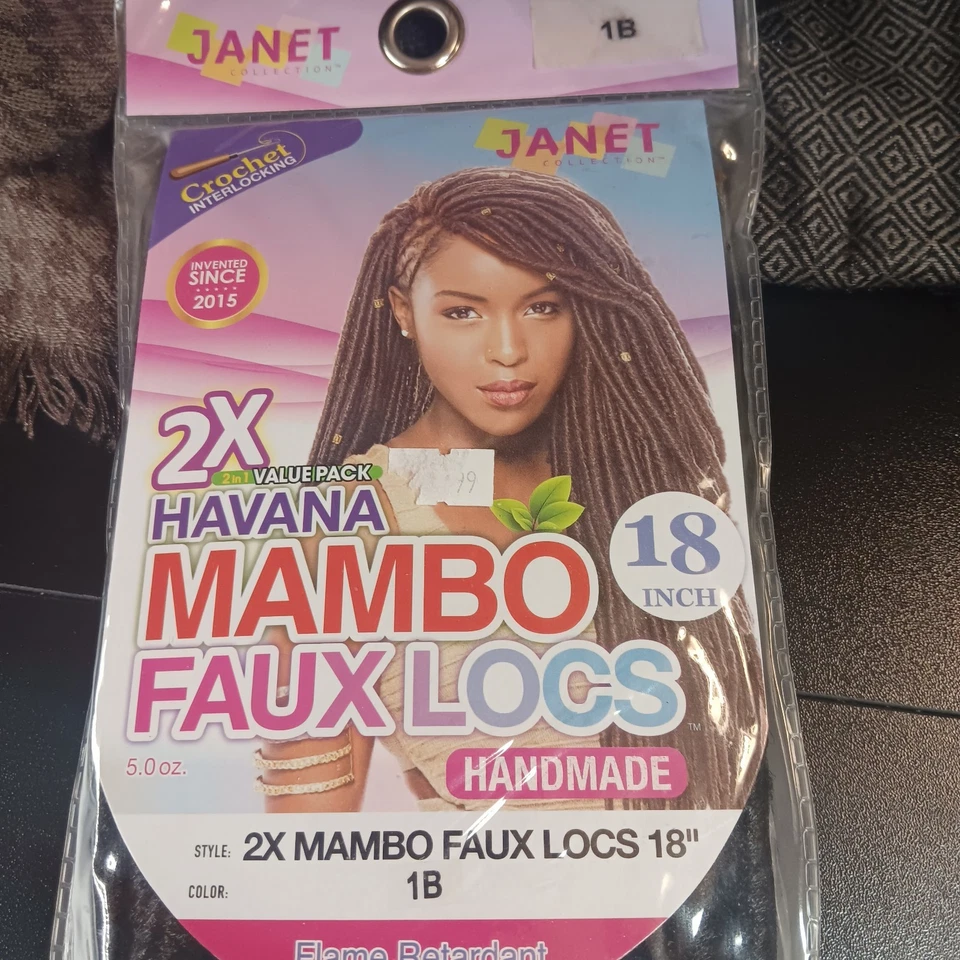 Janet Collection Havana Mambo Faux Locs Handmade 18" - 2X Value Pack, Color 1B - Image 3 of 4