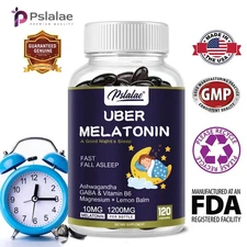 Uber Melatonin 10mg - Ashwagandha, Magnesium, L-Theanine - Natural Sleep Aid