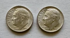 Lot of two 90% Silver Roosevelt Dimes 1946s 1947s almost uncirculated
