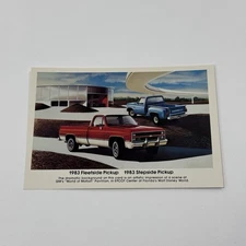 NOS 1983 Chevy Square-Body Fleetside Stepside Pickup Truck Advertising Postcard