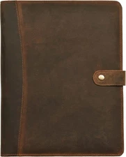 Leather Village Portfolio Organizer - 13"X10", Mocha Brown 
