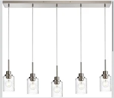 Pendrion 5-light Pendant Light Linear Chandelier Brushed Nickel Finish New NIB