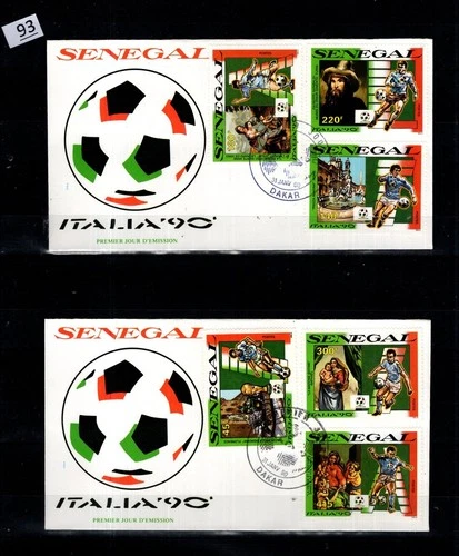 // SENEGAL 1990 - 2 FDC - SOCCER - ITALY
