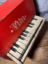 Vintage Soviet Wooden Toy Piano, 1970s USSR Child Piano, Doll Piano, Music Rare