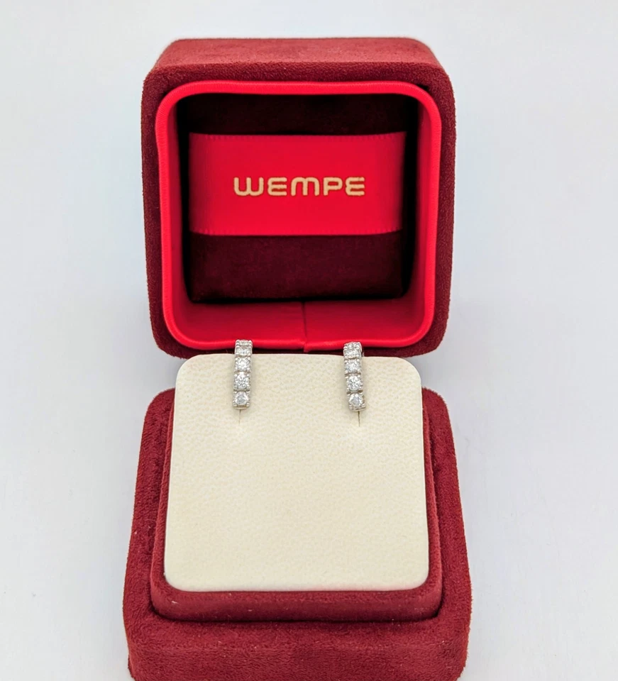 Wempe Damen Creolen Brillanten 0,50ct Ohrringe Weißgold 750/18K – 4,55g #1968 - Bild 4 von 4
