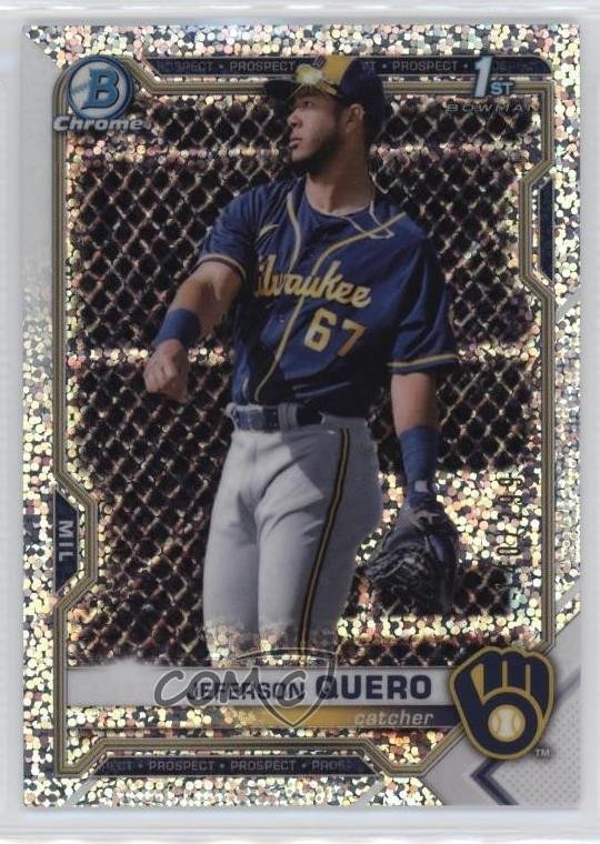2021 Bowman Chrome Prospects Speckle Refractor /299 Jeferson Quero #BCP-181 nd3