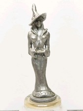 Antique Cast Lead Witch Figurine by John Saharyan 1940s NJ USA Vintage