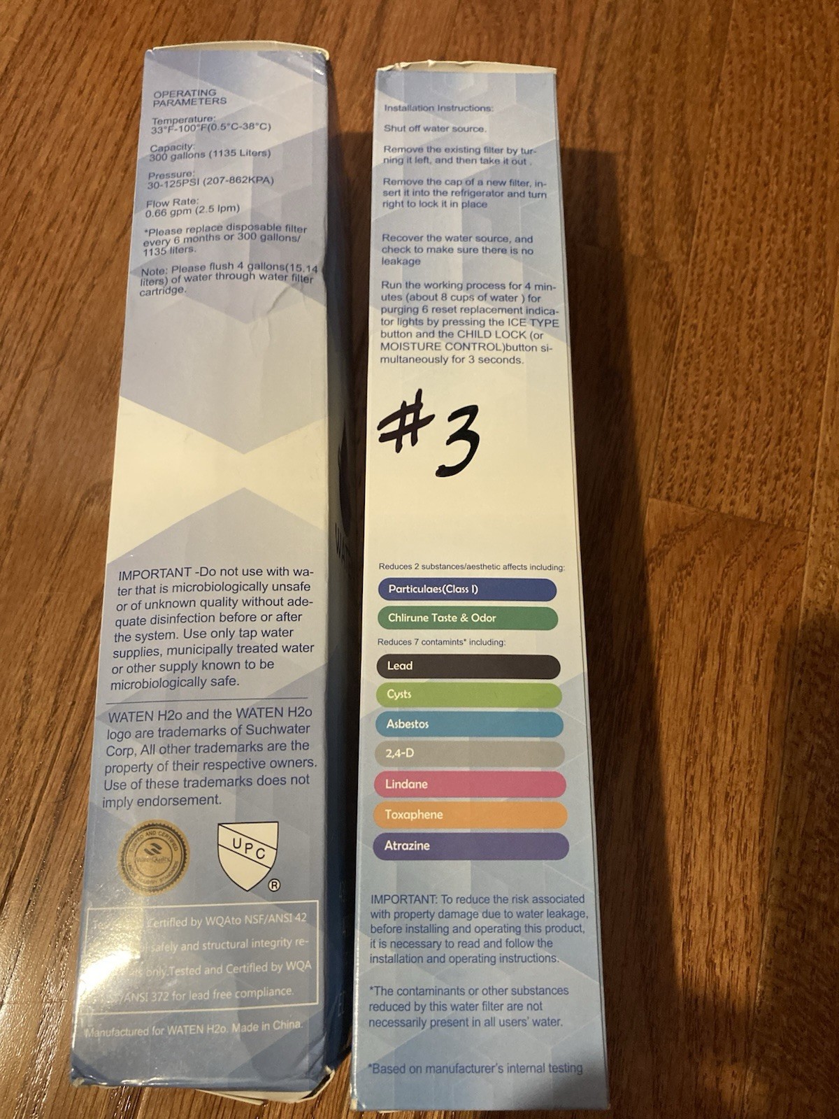 NIB Lot of 2 Waten H20 Replacement Filters #3 EDR3RXD1, 4396841, 43968710