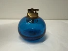 Blenko Mid Century Modern Turquoise Blue Crackle Glass Table Lighter 🐝