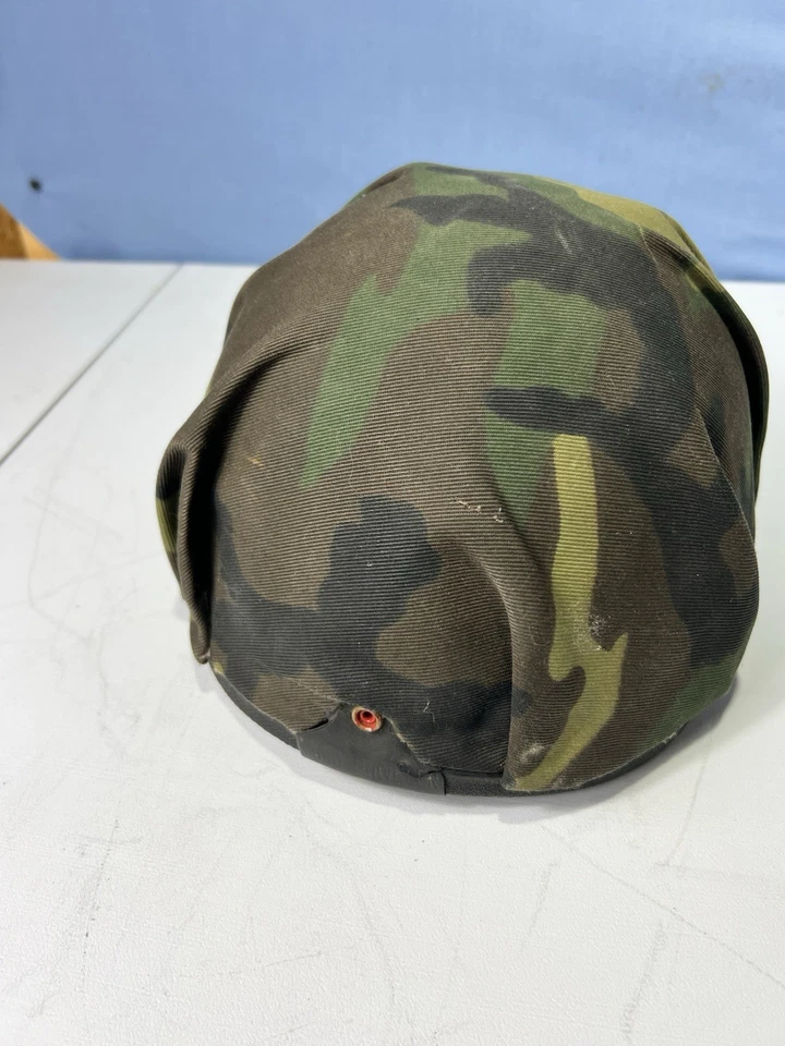 Vintage 1960's Buco Traveler Motorcycle Half Helmet Adjustable Camouflage - Image 2 of 4