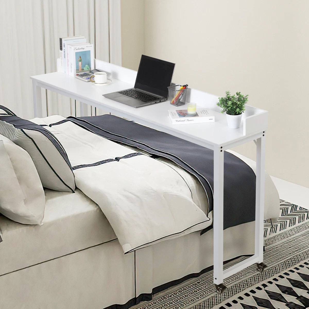 Overbed table with wheels outlet queen size