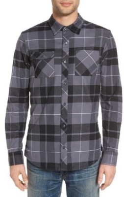 Nike HOLGATE SB Black Grey Plaid Woven Button Up L/S (D) Flannel