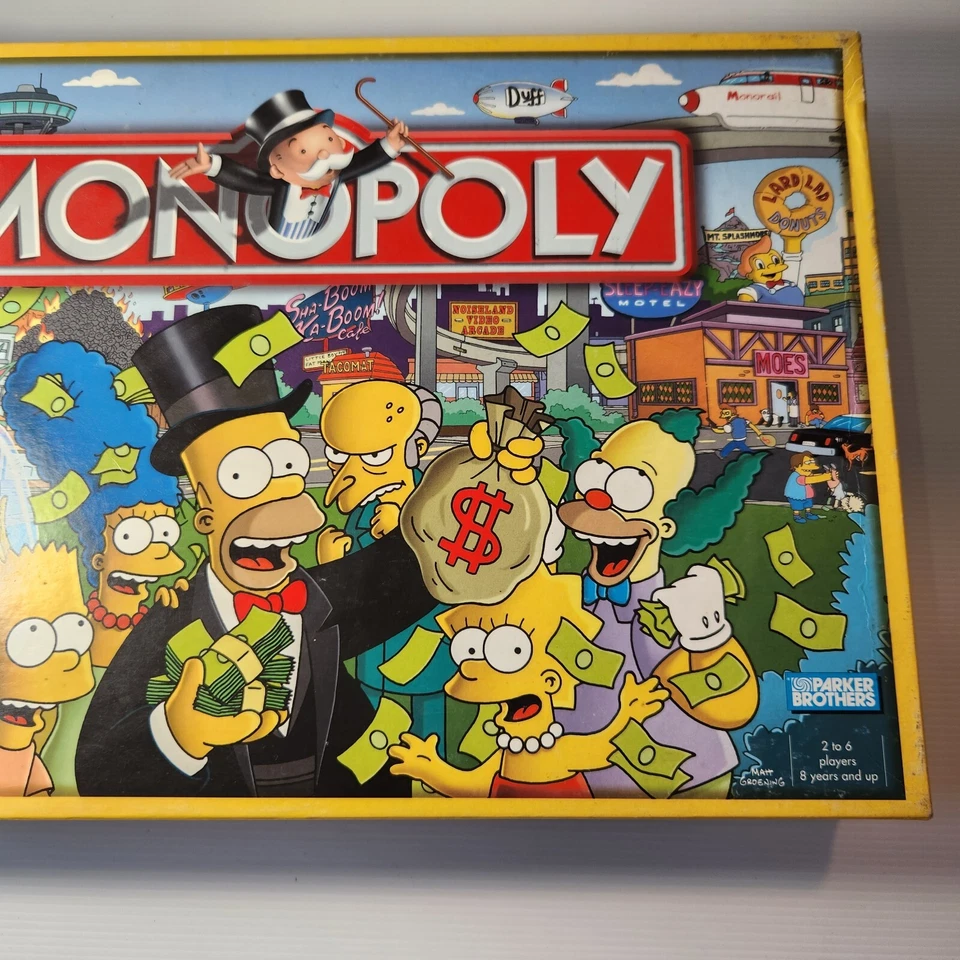 The Simpsons Monopoly Board Game 2003 by Parker Brothers Hasbro AC Some Writing - Image 3 of 4
