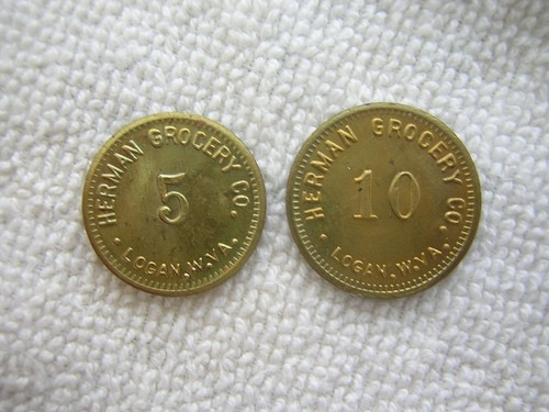 Herman Grocery Coal Mining Co Scrip 5c & 10c  Logan WV West Virginia  - Picture 1 of 2