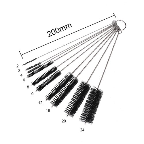 10 Nylon Stainless Steel Cleaners Cleaning Brushes for Tobacco Pipe Air