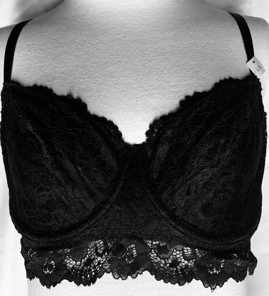 La Senza NWOT Black Lace Bra Bralette NEW w/o Tags Large L