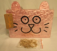3AM Forever Acrylic Cat Clutch, Removable Chain, Magnetic, Pink PPC6511PK SALE