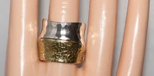 Silpada Sterling Silver & Brass Rain Or Shine Wide Band Cuff Ring R3134 Size 9