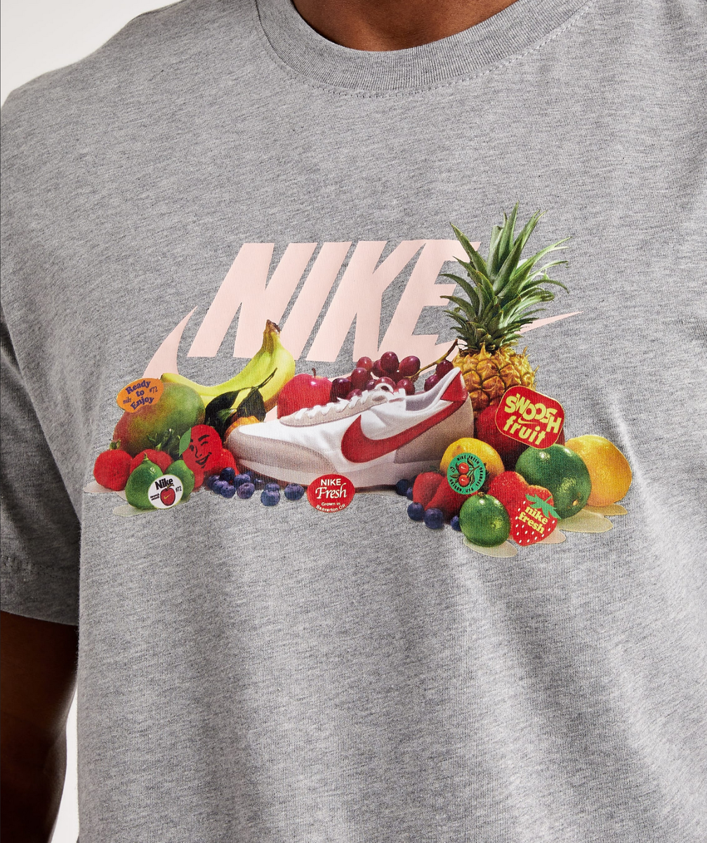 Nike Swoosh Fruit Sneaker Men Tee Gray DQ1051