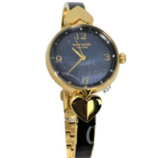 Image of Kate Spade hollis black enamel stainless steel bangle watch KSW1563