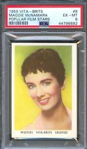 1955 Vita Brits Film Stars Card 8 Maggie Mcnamara The Moon Is Blue Movie Psa 6 Ebay