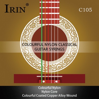 IRIN C105 Colorful  Acoustic Guitar Strings Nylon Core 6pcs/set N7U8