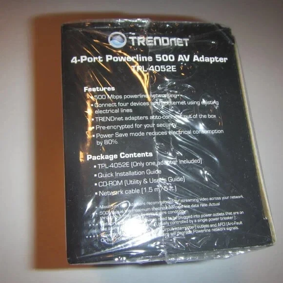 TRENDnet TPL-4052E 500 MB/s Powerline Network AV 4x Port Ethernet Adapter - Image 2 of 4