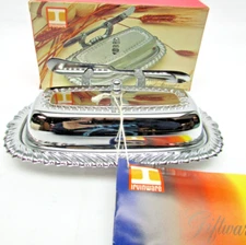 RARE VINTAGE 1974 IRVINWARE BUTTER DISH & SPREADER w/ GLASS LINER #22760 NOS 