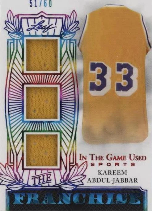 2024 Leaf in the Game Used Sports - Kareem Abdul-Jabbar #TF-KA1