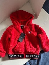NEW Tommy Hilfiger Infant 18 MOS Hoodie Full Zipper Logo Red Polyester