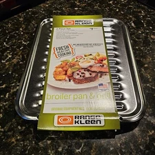 Range Kleen Broiler Pans & Grill BP100X 2 Piece Heavy Duty Porcelain 16"x12.75"