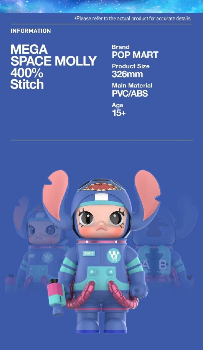POP MART MEGA SPACE MOLLY 400% Stitch | eBay POP MART MEGA SPACE MOLLY 400% Stitch | eBay