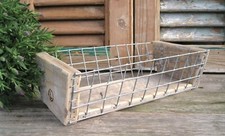 Rustikaler Korb Altholz Metallgitter Landhaus Shabby Industrial Kiste Box Regal