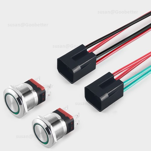 Metal Switch Push Button Round 16/19/22/25mm LED Illuminated Momentary Latching - Picture 2 of 20