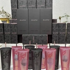 Starbucks X Blackpink Group Collaboration Pink and Black 24 oz. Durian Cups