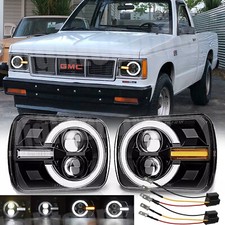 Pair For 82-93 Chevy S10 Blazer GMC S15 7X6" Projector LED Headlights Hi/Lo Beam