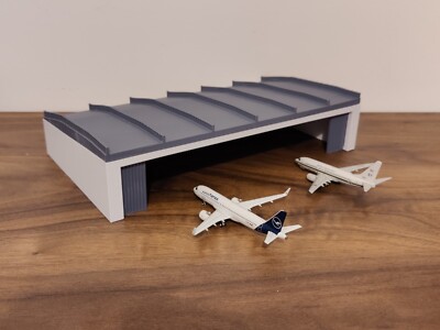 Weißes GROSSES FLUGZEUG HANGAR WARTUNGSGEBÄUDE Flughafenmodell Maßstab 1:400