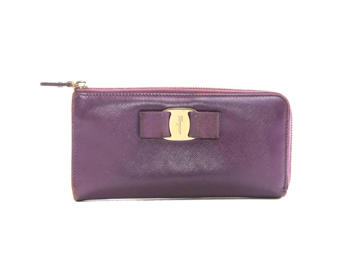 Authentic Salvatore Ferragamo purple Zip-around long wallet | eBay