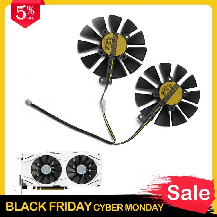 2023 Fan For ASUS GTX 1060 1070 RX480 Fans T129215SU PLD09210S12HH Cooler GPU - Image 2 of 4