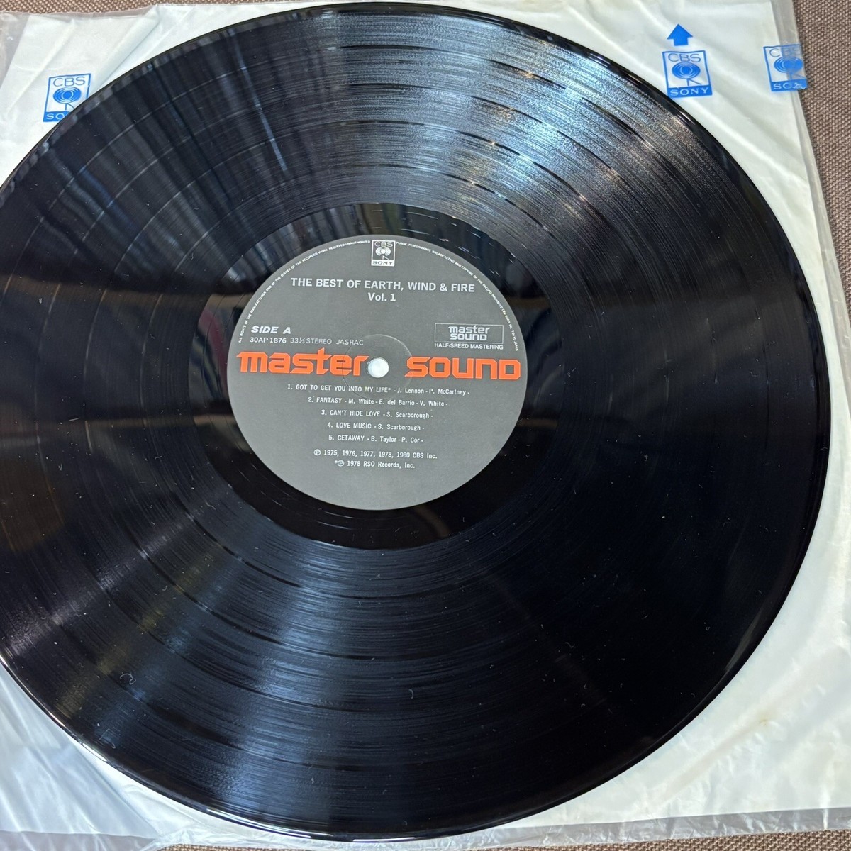 EARTH, WIND & FIRE The Best Vol. I JAPAN MASTER SOUND LP
