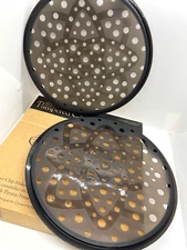 Pampered Chef Black Silicone 2pc Set Microwave Potato Chip Maker 1241 Snacks NIB