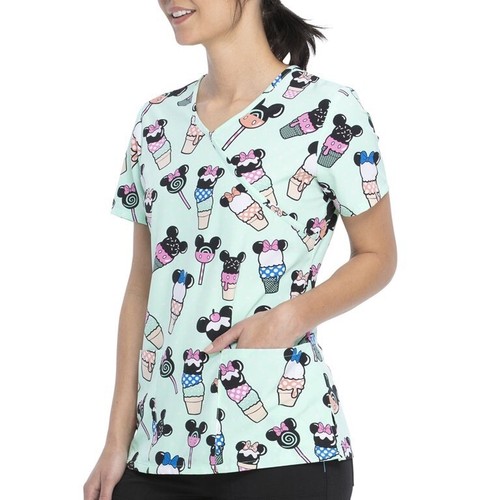 Disney Mickey/Minnie Womens V neck scrub top. Sz XL. Brand new. - Picture 5 of 5